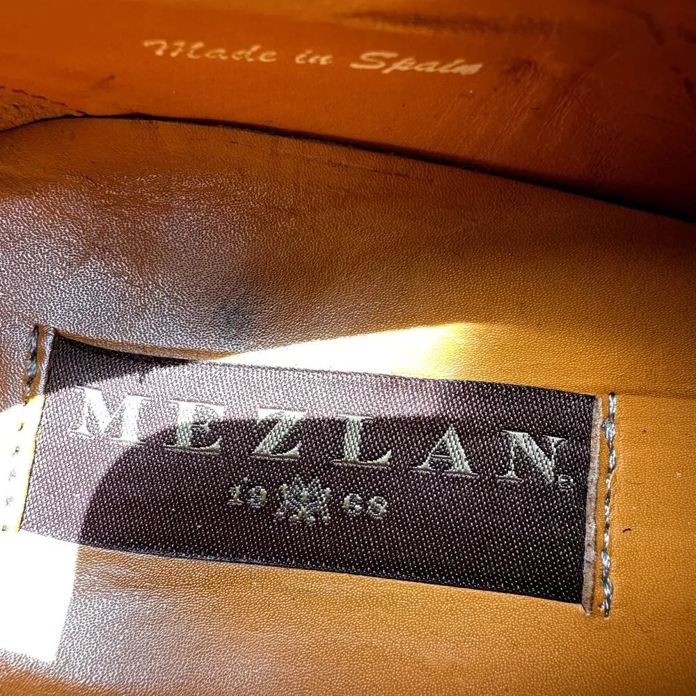 Mezlan Leather Suede Wingtip Derby Shoes Lace Up Pointed Two Tone Brown 8.5M